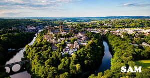 Aerial View of Durham Cathedral in North East England Aerial View of Durham Cathedral in North East England