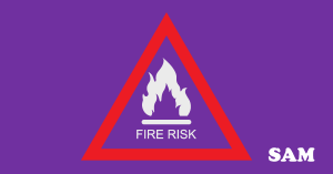 A Fire Risk sign in a red triangle. SAM Conveyancing explains what a fire risk assessment for flats is, how to get one, and who needs to get one A Fire Risk sign in a red triangle. SAM Conveyancing explains what a fire risk assessment for flats is, how to get one, and who needs to get one
