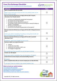 Pre-Exchange Checklist