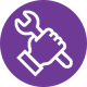 An icon showing a hand and spanner. A Residents Management Company is responsible for maintaining the building