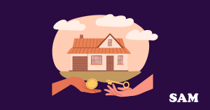Two hands extending out exchanging a coin for a key, with a house in the background. SAM Conveyancing answers 'is shared ownership a good idea?' Two hands extending out exchanging a coin for a key, with a house in the background. SAM Conveyancing answers 'is shared ownership a good idea?'
