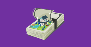 A cartoon house revealed in a stack of money. SAM Conveyancing helps with how to transfer property to the beneficiary after the sole owner has died A cartoon house revealed in a stack of money. SAM Conveyancing helps with how to transfer property to the beneficiary after the sole owner has died