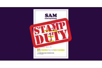 A deed of trust stamp duty stamp in red A deed of trust stamp duty stamp in red