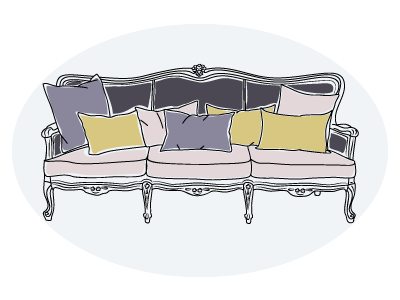 A Victorian sofa. SAM Conveyancing helps you with Victorian Properties