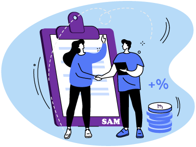 Two family members shaking hands in front of a transfer of equity document whilst one holds a clipboard. SAM Conveyancing explains if you can transfer a mortgage to a family member