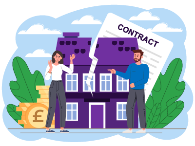 A couple falling out over how to split the ownership of a house, to which they have both contributed. SAM Conveyancing's guide on Constructive Trust - How to prove an implied or express agreement to share the beneficial interest