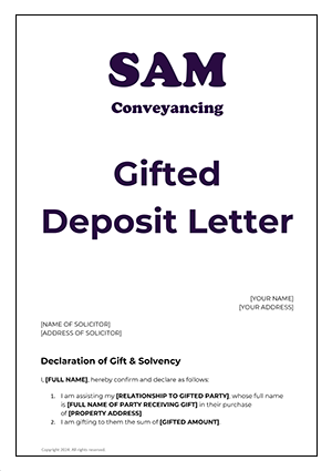 Gifted Deposit Letter Template from SAM Conveyancing