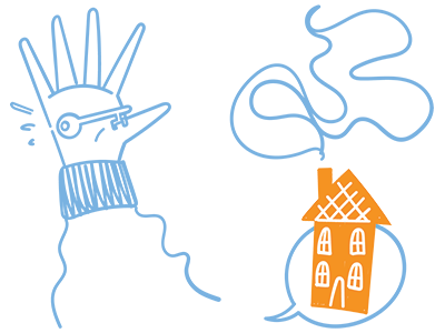 How Do I Prove I Own My House? A hand holding keys with a thought bubble containing a cartoon house. SAM Conveyancing's guide on protecting your ownership of a residential property.