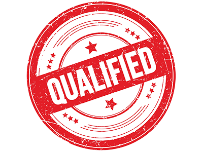 A red ink stamp with the word 'Qualified' depicting a Qualified Title class on a property at the Land Registry