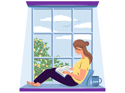 A woman sat by her window reading a book. SAM Conveyancing explains what right to light is and how it affects homeowners