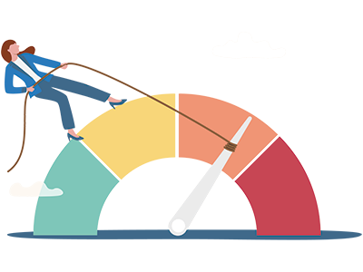 A SAM Conveyancing Solicitor pulling back a dial representing the Risks of Personal Guarantees by Directors