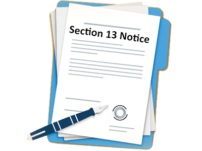 A document showing the Section 13 Notice under the Leasehold Reform Housing and Urban Development Act 1993. SAM Conveyancing explain this important step to buying your freehold
