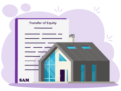 A transfer of equity help to buy document sat next to a modern home bought with the help of SAM Conveyancing